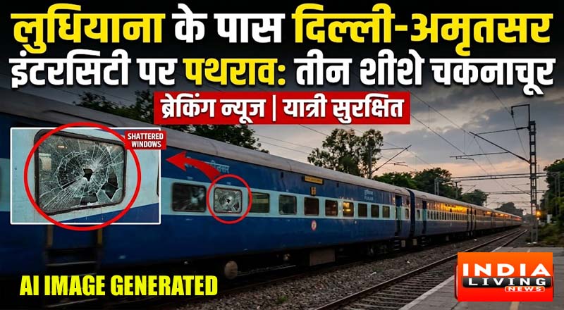 लुधियाना के पास दिल्ली-अमृतसर इंटरसिटी पर पथराव: तीन शीशे चकनाचूर